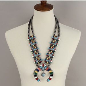 Jewelry - Western Faux Turquoise Squash Blossom Necklace Jewelry - Western Faux Turquoise Squash Blossom Necklace